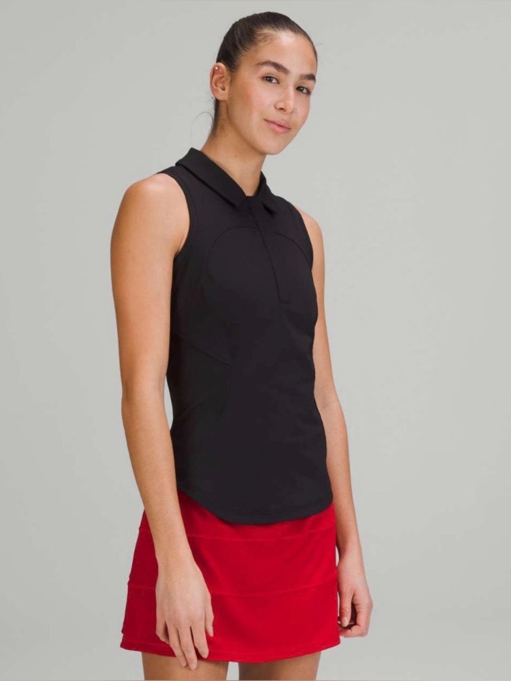 lululemon athletica Sleeveless Polo Tank Top in Black